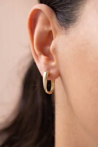 Smooth Gold 14 Ayar Halka Küpe