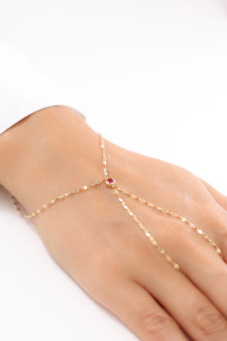 Pembe Oval Taşlı 14 Ayar Altın Şahmeran
