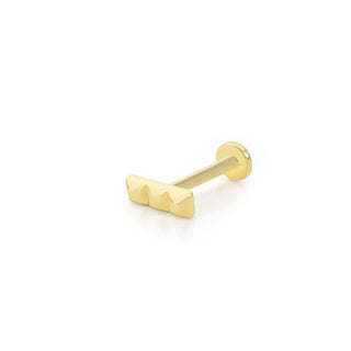 Piramid Desenli Minimal 14 Ayar Altın Piercing