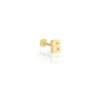 B Harf 14 Ayar Altın Piercing