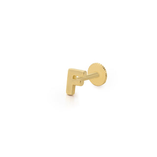 F Harf 14 Ayar Altın Piercing