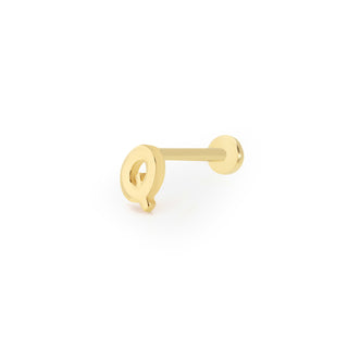 Q Harf 14 Ayar Altın Piercing