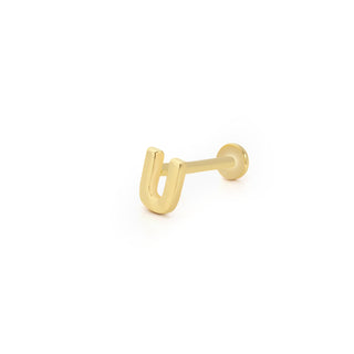 U Harf 14 Ayar Altın Piercing