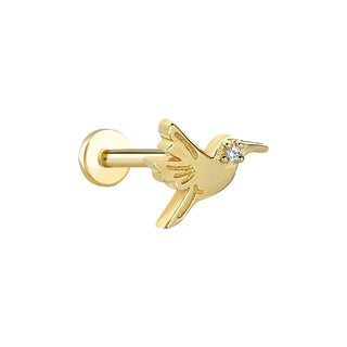 Taşlı Şerçe 14 Ayar Altın Piercing