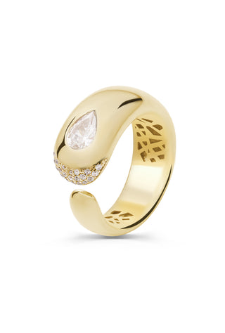 Genola Taşlı Tasarım 14 Ayar Altın Yüzük