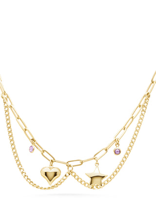 Genola Kalpli Yıldızlı Charm 14 Ayar Altın Kolye