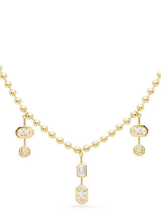 Genola Toplu Zincirli Taşlı 14 Ayar Altın Kolye