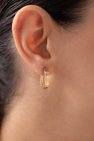 Triple Gold Touch 14 Ayar Küpe