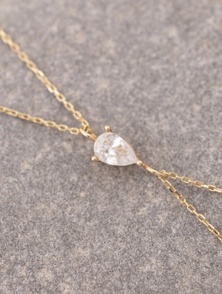 Minimal Taşlı Çift Zincirli 14 Ayar Altın Bileklik