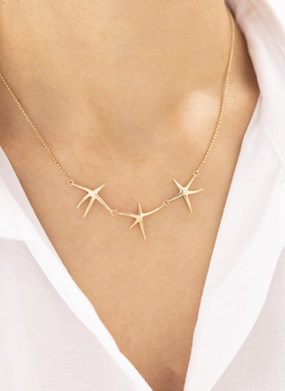 Cetaş Üçlü Yıldız 14 Ayar Altın Kolye