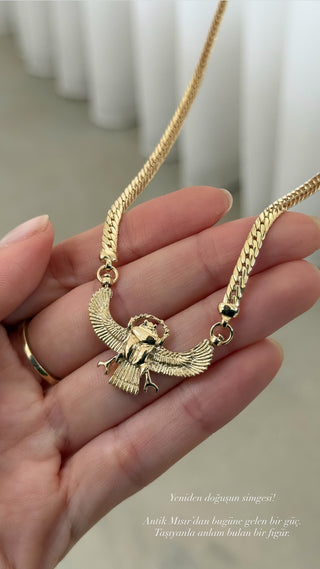 Cetaş Artisan Antik Scarabium 14 Ayar Altın Kolye