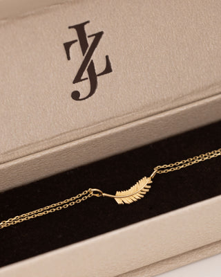 Minimal Defne Yaprağı Çift Zincirli 14 Ayar Altın Bileklik