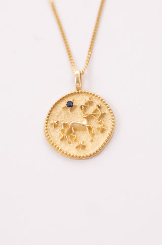 Vintage Yay Burcu 14 Ayar Altın Kolye