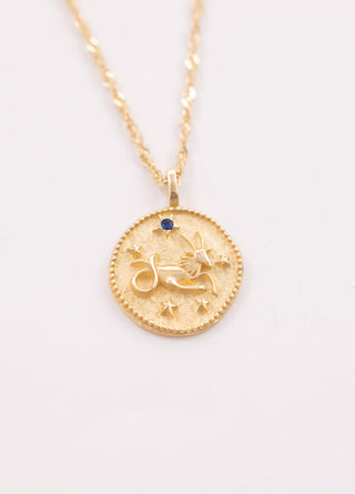 Vintage Oğlak Burcu 14 Ayar Altın Kolye