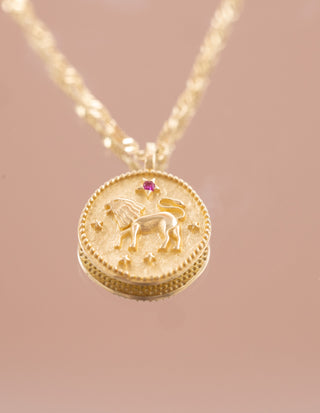Vintage Aslan Burcu 14 Ayar Altın Kolye