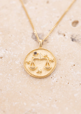 Vintage Terazi Burcu 14 Ayar Altın Kolye