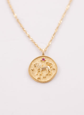 Vintage Aslan Burcu 14 Ayar Altın Kolye
