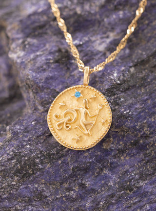 Vintage Kova Burcu 14 Ayar Altın Kolye