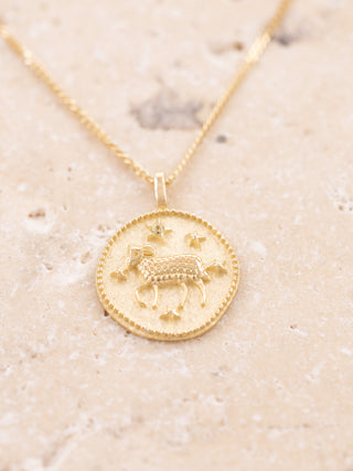 Vintage Koç Burcu 14 Ayar Altın Kolye