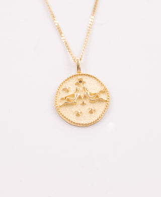 Vintage İkizler Burcu 14 Ayar Altın Kolye