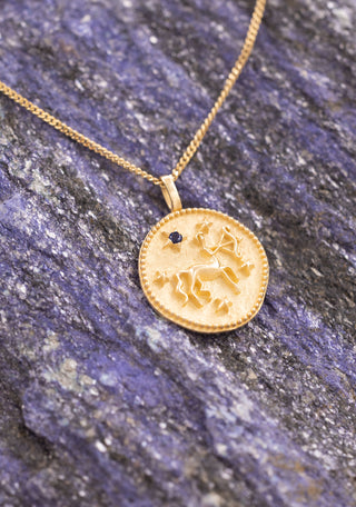 Vintage Yay Burcu 14 Ayar Altın Kolye