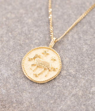 Vintage Koç Burcu 14 Ayar Altın Kolye