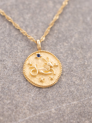 Vintage Oğlak Burcu 14 Ayar Altın Kolye