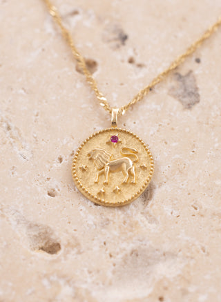 Vintage Aslan Burcu 14 Ayar Altın Kolye