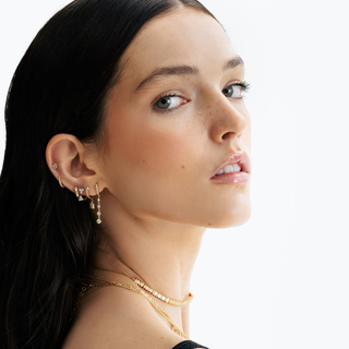 Mist Tera 14 Ayar Altın Pırlanta Küpe