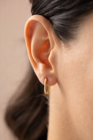 Zarif U Formlu Altın Küpe 14 Ayar