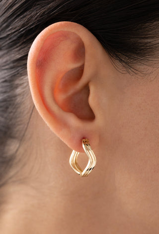 Zarif Kavis 14 Ayar Altın Küpe