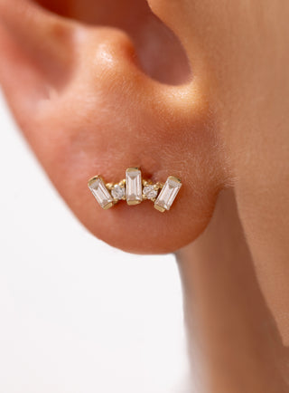 Mist Baguette Pırlanta Küpe