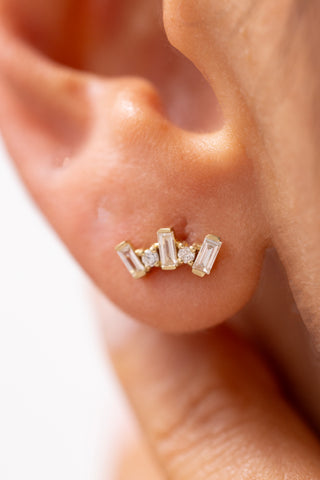 Mist Baguette Pırlanta Küpe