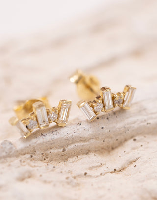 Mist Baguette Pırlanta Küpe