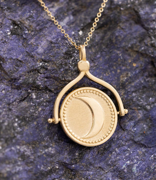 Vintage Gece Gündüz 14 Ayar Altın Kolye