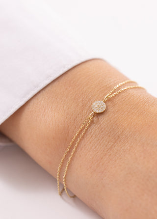 Yuvarlak Taşlı Zarif 14 Ayar Altın Bileklik