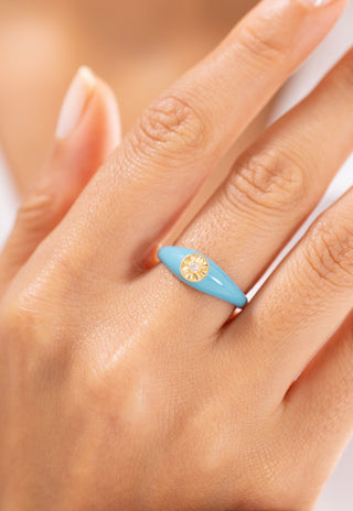 Mist Blue Sky Pırlanta Yüzük