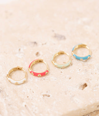 Mist Cloud Enamel Pırlanta Küpe