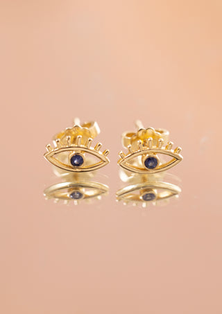 Mist Optivela Safir 14 Ayar Altın Küpe