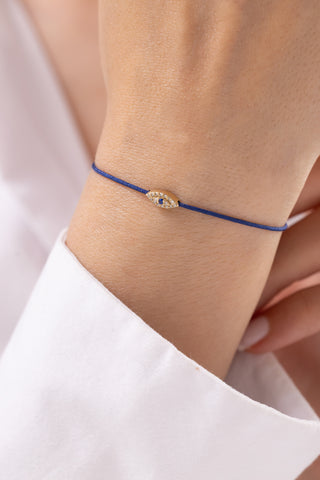 Mist İris Eye Navy Blue String Pırlanta Bileklik