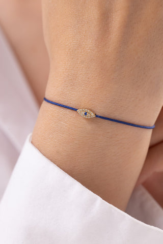 Mist İris Eye Navy Blue String Pırlanta Bileklik
