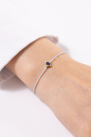 Mist Ovle Baby Blue String Pırlanta 14 Ayar Altın Bileklik