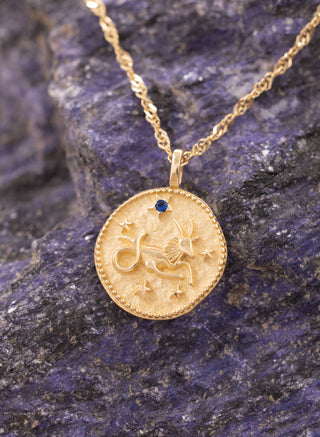 Vintage Oğlak Burcu 14 Ayar Altın Kolye