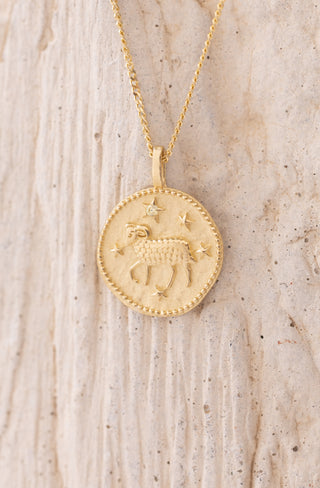 Vintage Koç Burcu 14 Ayar Altın Kolye