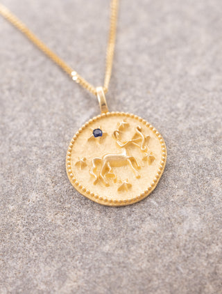 Vintage Yay Burcu 14 Ayar Altın Kolye