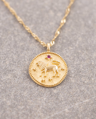 Vintage Aslan Burcu 14 Ayar Altın Kolye