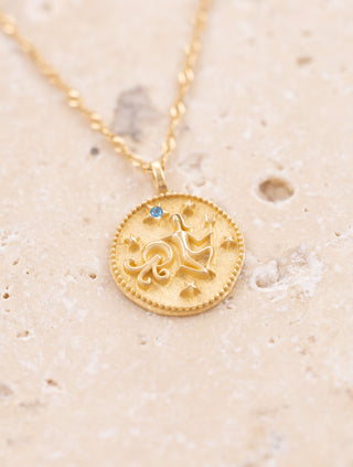 Vintage Kova Burcu 14 Ayar Altın Kolye