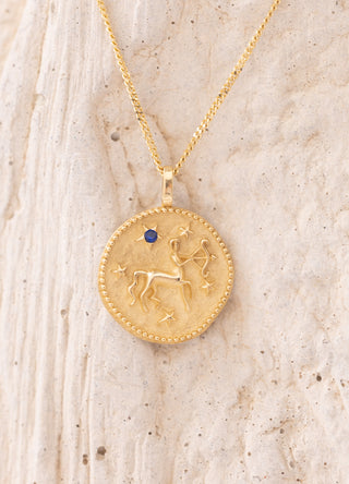 Vintage Yay Burcu 14 Ayar Altın Kolye