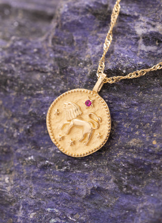 Vintage Aslan Burcu 14 Ayar Altın Kolye
