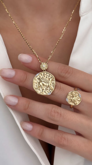 Cetaş Artisan Pırlantalı 14 Ayar Altın Kolye
